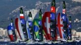 Crews compete in men's skiff sailing even during the Paris 2024 Olympics sailing competition at the Marseille Marina, Marseille, France, July 28, 2024.