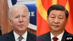 Kombinasi foto yang menampilkan Presiden AS Joe Biden dan Presiden China Xi Jinping yang hadir dalam kesempatan yang berbeda. (Foto: AFP/Mandel Ngandan Noel Celis)