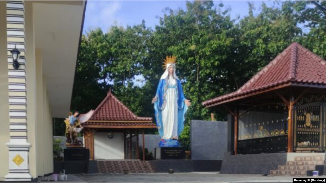 Patung Bunda Maria di Pedukuhan Degolan, Bumirejo, Lendah, Kulonprogo. (Foto: Courtesy/Website Kemenag)