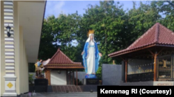 Patung Bunda Maria di Pedukuhan Degolan, Bumirejo, Lendah, Kulonprogo. (Foto: Courtesy/Website Kemenag)