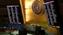 Kết quả bỏ phiếu cho nghị quyết được thể hiện trước Đại hội đồng Liên Hiệp Quốc