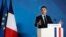 FILE - French President Emmanuel Macron addresses a media conference at the conclusion of an EU summit in Brussels on Friday, December 15, 2023.