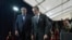 Mohammad Eslami, who heads the Atomic Energy Organization of Iran, left, and Rafael Mariano Grossi, who heads the International Atomic Energy Organization, arrive for a joint press conference in Tehran, Iran, March 4, 2023.