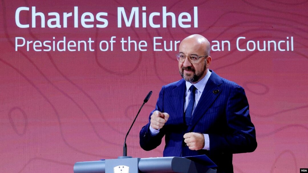 Predsednik Evropskog saveta Šarl Mišel na Bledskom strateškom forumu (foto: FoNet)