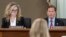 Foto Achiv: Senate Marsha Blackburn (Repibliken Tennessee) ak Senate Richard Blumenthal (Demokrat Connecticut) pandan yon odisyon nan Washington, 5 Oktob, 2021. 