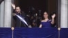 FILE - El Salvador's President Nayib Bukele and first lady Gabriela Roberta Rodríguez wave from a balcony after he was sworn in for a second term, in San Salvador, El Salvador, June 1, 2024. 