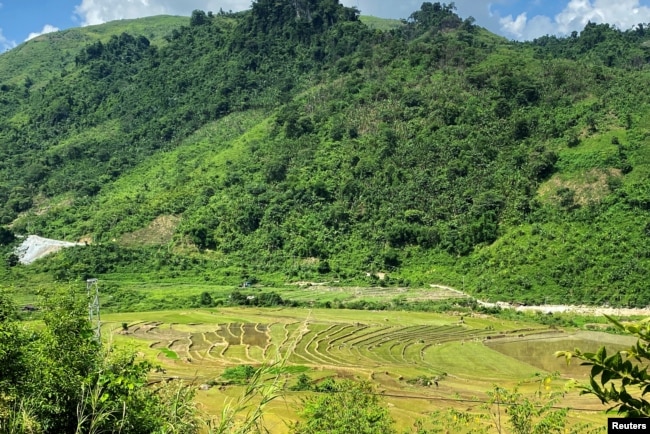 An undated photo shows rice paddies where rare earth processing factory is planned near Nam Xe mine in Lai Chau province in Vietnam. (REUTERS)