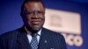 FILE - Namibia's President Hage Geingob at the United Nations Educational, Scientific and Cultural Organization headquarters in Paris, Nov. 12, 2021.