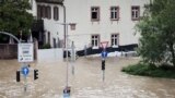 Banjir melanda wilayah Heidelberg, di barat daya Jerman, pada 3 Juni 2024. (Foto: AFP/Daniel Roland)