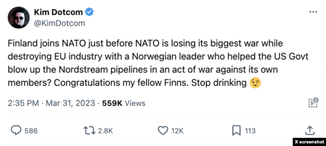 НАТО виявило російську дезінформацію через акаунт, який видавався за громадянина Фінляндії. Фото: X