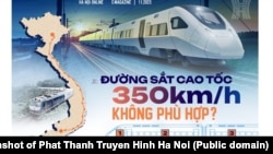 Đài Phát thanh-Truyền hình Hà Nội đăng infographic về đề án đường sắt cao tốc của Việt Nam, tháng 11/2023.