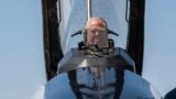 US Air Force Secretary Frank Kendall sits in the front cockpit of an X-62A VISTA aircraft at Edwards Air Force Base, Calif., on May 2, 2024.