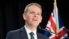 FILE - New Zealand's Prime Minister Chris Hipkins announces an end to all COVID-19 restrictions during a press conference at the Parliament in Wellington, Aug. 14, 2023.