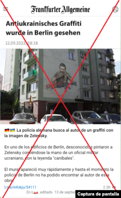 Captura de la desinformación que circula en redes sociales (texto traducido al español).