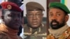 Ibrahim Traoré, Abdourahamane Tiani et Assimi Goïta, les hommes forts du Burkina Faso, du Niger et du Mali.