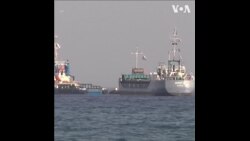 向加沙运送救援物资的船只从塞浦路斯港口出发 