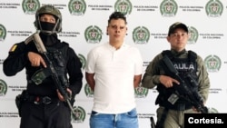 Una imagen de la captura alias ‘El Salomón’ compartida por la policía de Colombia. Foto: Cortesía Policía de Colombia. 