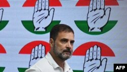 FILE - India's Congress party leader Rahul Gandhi arrives for a media briefing at the party headquarters in New Delhi, Aug. 4, 2023, after the Supreme Court suspended his defamation conviction.