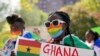 FILE —Wilhemina Nyarko attends a rally against a controversial bill being proposed in Ghana's parliament that would make identifying as LGBTQIA or an ally a criminal offense punishable by up to 10 years in prison, in the Harlem neighborhood of New York on October 11, 2021.