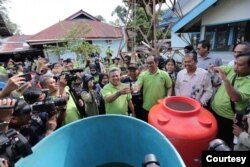 Proyek air bersih di Kabupaten Kubu Raya, Kalimantan Barat, yang dinisiasi mahasiswa KKN UGM 2019. (Foto: Humas UGM)