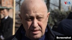 FILE - Yevgeny Prigozhin, the owner of the Wagner Group military company, arrives during a funeral ceremony at the Troyekurovskoye cemetery in Moscow, Russia, on April 8, 2023.
