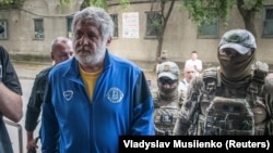 Ukrainian business tycoon and one of the country's most prominent billionaires Ihor Kolomoisky arrives at court in Kyiv, Ukraine, Sept. 2, 2023.