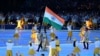 印度体育代表团成员出席了2023年9月23日在中国杭州举行的2022年亚洲运动会的开幕式运动员入场仪式。