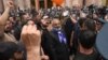 Demonstrators, including protest leader Archbishop Bagrat Galstanyan, rally to demand Armenian Prime Minister Nikol Pashinyan's resignation, outside the government building in central Yerevan, May 30, 2024. 