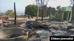 မြင်းခြံမြို့ ကန်ဆွယ်ကျေးရွာ မီးရှို့ခံထားရတဲ့မြင်ကွင်း (မတ်လ ၃၊ ၂၀၂၄)
