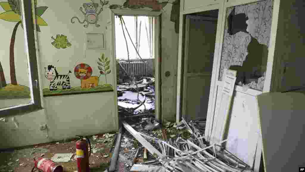 A hallway at the Okhmatdyt children&#39;s hospital hall is seen damaged after a Russia&#39;s missile attack in Kyiv, Ukraine, July 8, 2024.