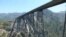 Chenab Rail Bridge, a 1.6-kilometer-long bridge, is nearly 366 meters tall and will be the tallest rail bridge in the world in Kashmir. (Bilal Hussain/VOA)