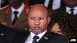 FILE - Alain Guillaume Bunyoni, who at the time was Burundi's prime minister, is pictured in Gitega, Burundi, June 26, 2020. He was arrested in late April 2023 on charges ranging from abuse of office to undermining internal security of the state. 
