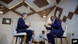 U.S. Secretary of State Antony Blinken meets Ethiopian Deputy Prime Minister and Foreign Minister Demeke Mekonnen in Addis Ababa, Ethiopia, March 15, 2023. 