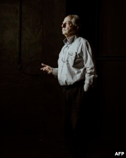 South African artist William Kentridge poses for a portrait at the Joburg Theatre in Johannesburg, on April 20, 2023.