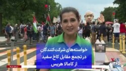 خواسته‌های شرکت‌کنندگان در تجمع مقابل کاخ سفید از کامالا هریس