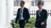 Generalni direktor Alfabeta Sundar Pichai, lijevo, i izvršni direktor OpenAI Sam Altman stižu u Bijelu kuću na sastanak o vještačkoj inteligenciji sa potpredsjednicom Kamalom Harris u Washingtonu, 4. maja 2023. 