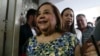 Corina Yoris tras ser nombrada como sustituta de María Corina Machado como candidata de la oposición a la presidencia, en la sede del comando de campaña de Vente Venezuela, en Caracas, el 22 de marzo de 2024.