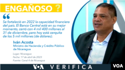 Iván Acosta, ministro de Hacienda de Nicaragua habla sobre la situación económica y financiera del país.