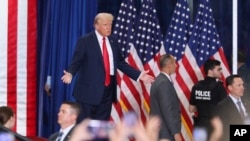 Republican presidential candidate former President Donald Trump at a campaign rally in St. Cloud, Minnesota, July 27, 2024.