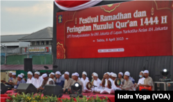 Salah satu pertunjukan yang ditampilkan dalam Festival Ramadan, Sabtu (8/4) di Lapas Narkotika Kelas II Cipinang adalah penampilan marawis. Selain itu, pembacaan ayat suci Al-Quran juga menjadi bagian dari acara tersebut.