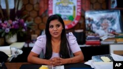 Tijuana Mayor Montserrat Caballero speaks during an interview in her office in Tijuana, Mexico, Aug. 24, 2023. Caballero, 41, is married to an Iranian man who became a U.S. citizen and lives in the United States.