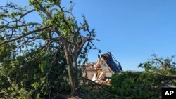 Storm damage is seen in Barnsdall, Oklahoma, May 7, 2024, in this photo provided by the Osage County Sheriff's Office. Severe storms and tornadoes have torn through the country this week, with more extreme weather expected in the Midwest and South.