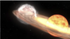 资料照片：NASA示意图模拟了北冕座T(又称T CrB)新星爆发的状况。