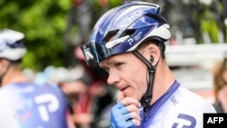 FILE - British cyclist Christopher Froome from Israel Premier Tech team is pictured prior to the stage two of the Tour Down Under UCI cycling event near Adelaide on January 19, 2023. 