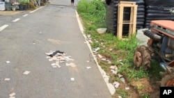 This photo provided by the South Korea Defense Ministry shows trash from a balloon in Paju, South Korea, near the border with North Korea, July 21, 2024, presumably sent from North Korea. (South Korea Defense Ministry via AP)