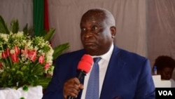 FILE - Burundi’s former vice president Domitien Ndayizeye speaking during the official launch of Burundi's ethnic quota evaluation exercise in Gitega on July 31st. 2023.