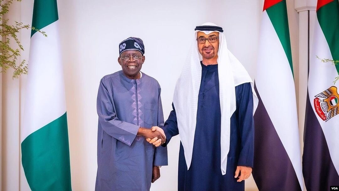 Bola Tinubu iyo Mohamed bin Zayed Al Nahyan 