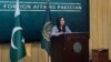 FILE - Pakistan's Ministry of Foreign Affairs spokeswoman Mumtaz Zahra Baloch speaks during a media briefing in Islamabad, Jan. 18, 2024.