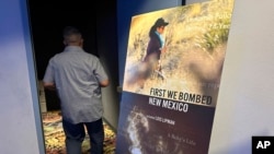 New Mexico Sen. Leo Jaramillo walks into a theater for the first screening of "First We Bombed New Mexico" during the Oppenheimer Film Festival in Los Alamos, New Mexico, Aug. 17, 2024.