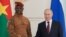 FILE—Russia's President Vladimir Putin shakes hands with Burkina Faso's interim President Ibrahim Traore during a meeting following the Russia-Africa summit in Saint Petersburg, Russia, July 29, 2023.